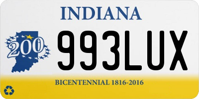 IN license plate 993LUX