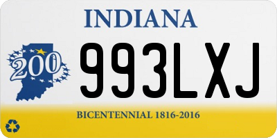 IN license plate 993LXJ