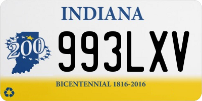 IN license plate 993LXV