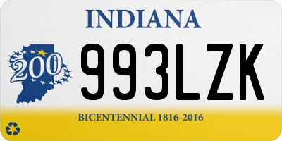 IN license plate 993LZK