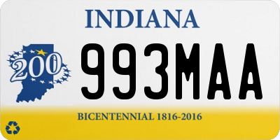 IN license plate 993MAA