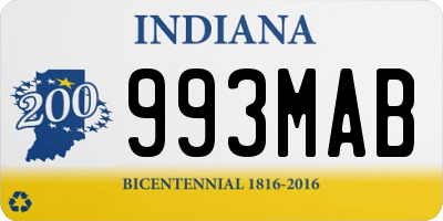 IN license plate 993MAB