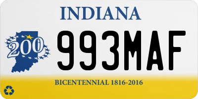 IN license plate 993MAF