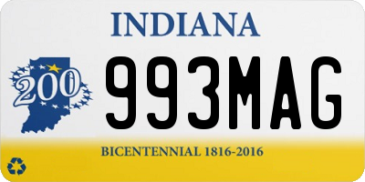 IN license plate 993MAG