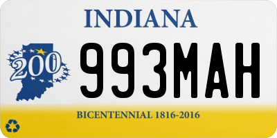 IN license plate 993MAH