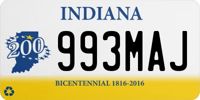 IN license plate 993MAJ