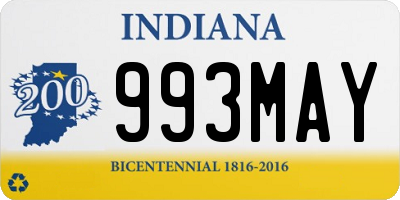 IN license plate 993MAY