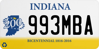 IN license plate 993MBA