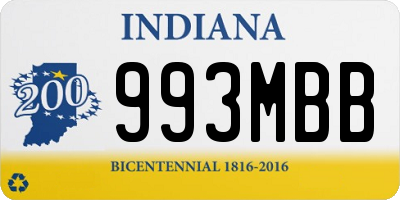 IN license plate 993MBB