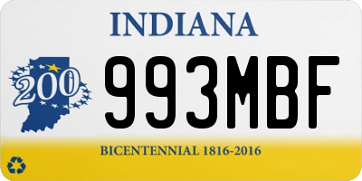 IN license plate 993MBF