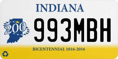 IN license plate 993MBH