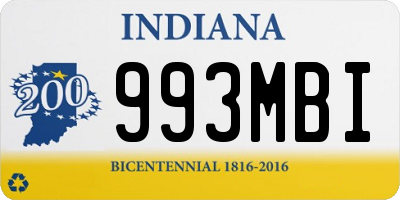 IN license plate 993MBI