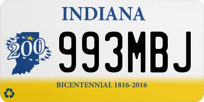 IN license plate 993MBJ