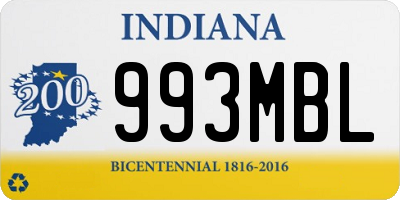 IN license plate 993MBL