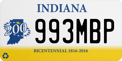 IN license plate 993MBP