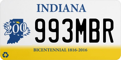 IN license plate 993MBR