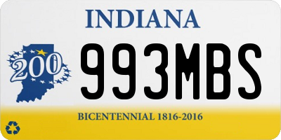 IN license plate 993MBS