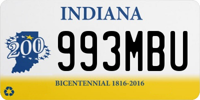 IN license plate 993MBU