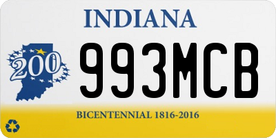 IN license plate 993MCB