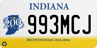 IN license plate 993MCJ