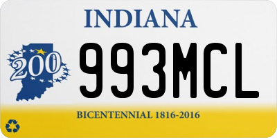 IN license plate 993MCL