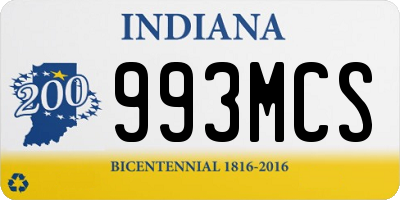 IN license plate 993MCS