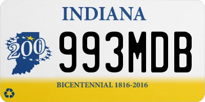 IN license plate 993MDB