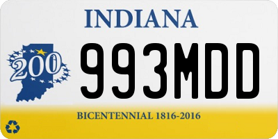 IN license plate 993MDD