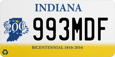 IN license plate 993MDF