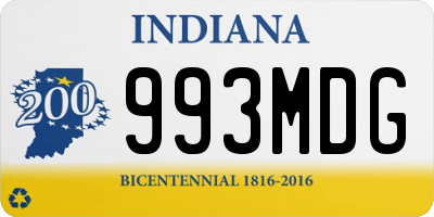 IN license plate 993MDG