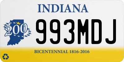 IN license plate 993MDJ