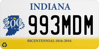 IN license plate 993MDM