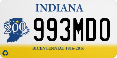 IN license plate 993MDO