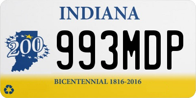 IN license plate 993MDP