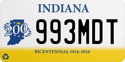 IN license plate 993MDT