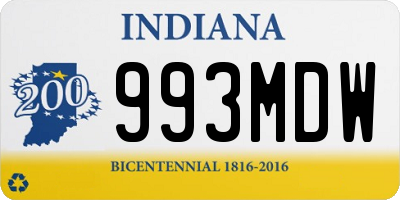IN license plate 993MDW