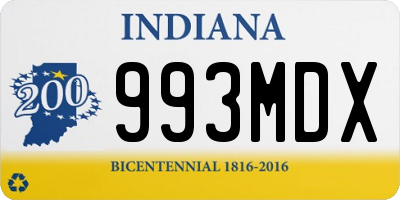 IN license plate 993MDX