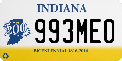 IN license plate 993MEO