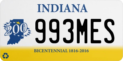 IN license plate 993MES