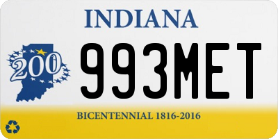 IN license plate 993MET