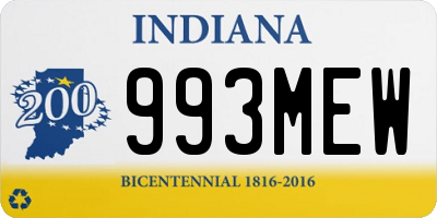 IN license plate 993MEW