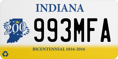 IN license plate 993MFA