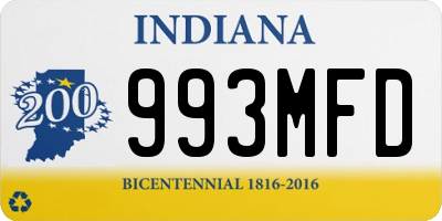 IN license plate 993MFD