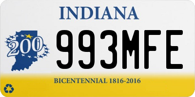 IN license plate 993MFE