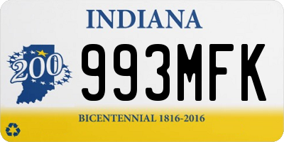 IN license plate 993MFK