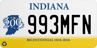 IN license plate 993MFN