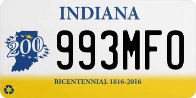 IN license plate 993MFO