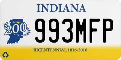 IN license plate 993MFP