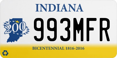 IN license plate 993MFR