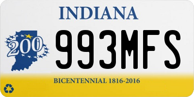 IN license plate 993MFS